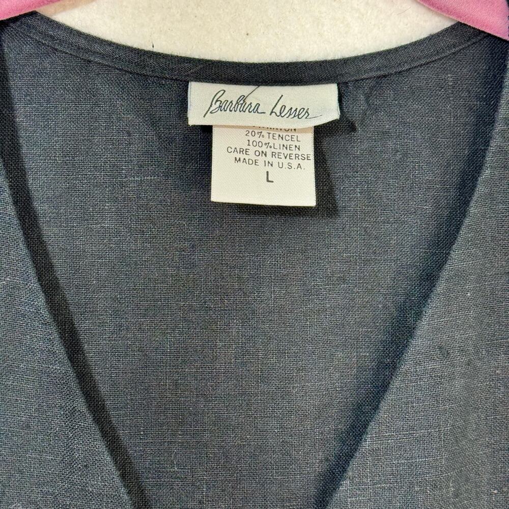 Barbara Lesser Flax Linen Boho Patchwork Spiral E… - image 5